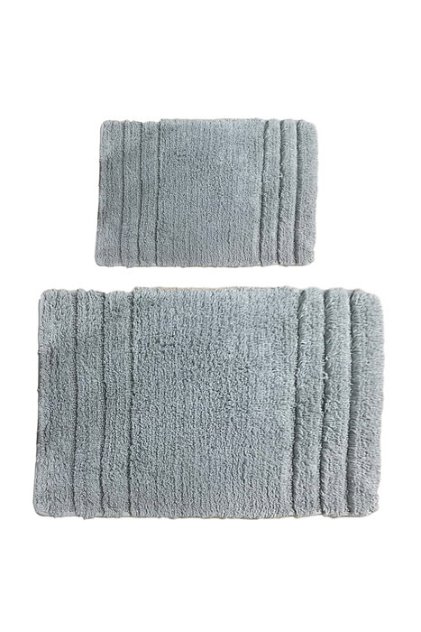 Mijölnir Juego de alfombrillas de baño de algodón Gris, 2 piezas